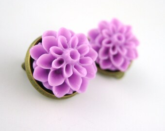 Custom Color Small Clip On Earrings For Women or Kids - Clip On Earrings - Girls Clip On Earring - Clip On Stud Earrings Purple Clip Earring