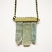Green blue raw kyanite crystal minimalist necklace with brass bar - LIMITED EDITION crystal jewelry