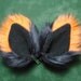 Black and Orange Fur Ears Fox Cat Wolf Coyote Dog Monster Costume Halloween Cosplay