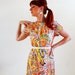 Sale - 1960s Melon Orange Yellow Green Paisley Print Mod Shift Dress. Mad Men Fashion. Weddings. Office. Fall Fashion. Spring Fashion. Large