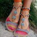 reserved GYPSY summer BAREFOOT SANDALS sole less sandals beach wedding rainbow dance jewelry slave anklet foot jewelry bohemian shoes unique