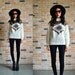 80s knitted ski sweater with snake skin and diamonds - Batwing sleeve knit pullover - Extra Small XS