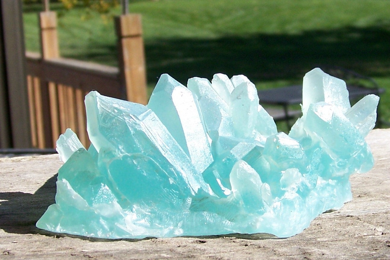 Blue Quartz Aquamarine Crystal Rock Formation Gemstone