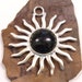 VINTAGE Huge SUN Pendant Silver Dark Green Center Fantastic Focal Huge Sun Unused Store Stock Jewelry Destash (G53)