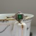 Unique Deco Engagement Ring. Emerald and Diamonds. Yellow Gold and Platinum. Addy on Etsy.