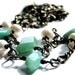 SALE - Autumn Necklace, Chrysoprase, White, Brown, Creamy White Freshwater Pearls