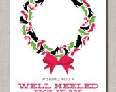 Personalized Christmas Greeting Card - Set of 12 flat cards - A Well Heeled Holiday by Flair Designery Il_170x135