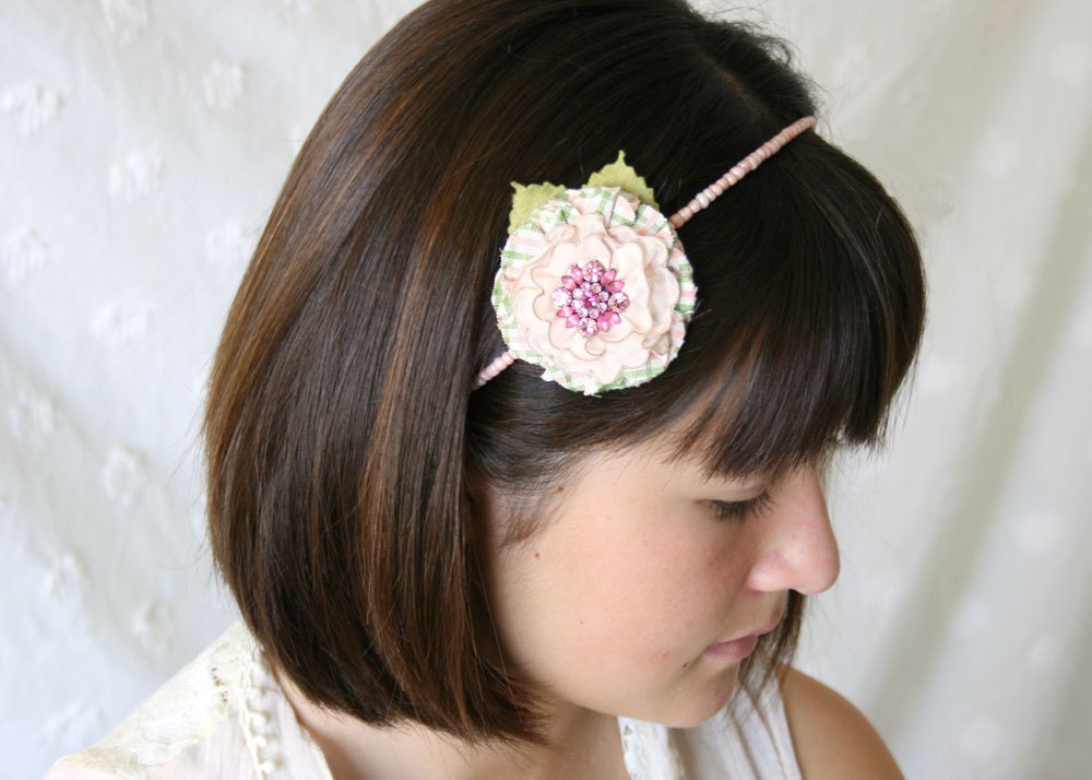 Flower Girl Headband Pink Floral Headband Gift for Girls