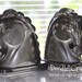 Pair of Horsehead Rook Chess piece Bookends Book ends gunmetal silver glass horse bust