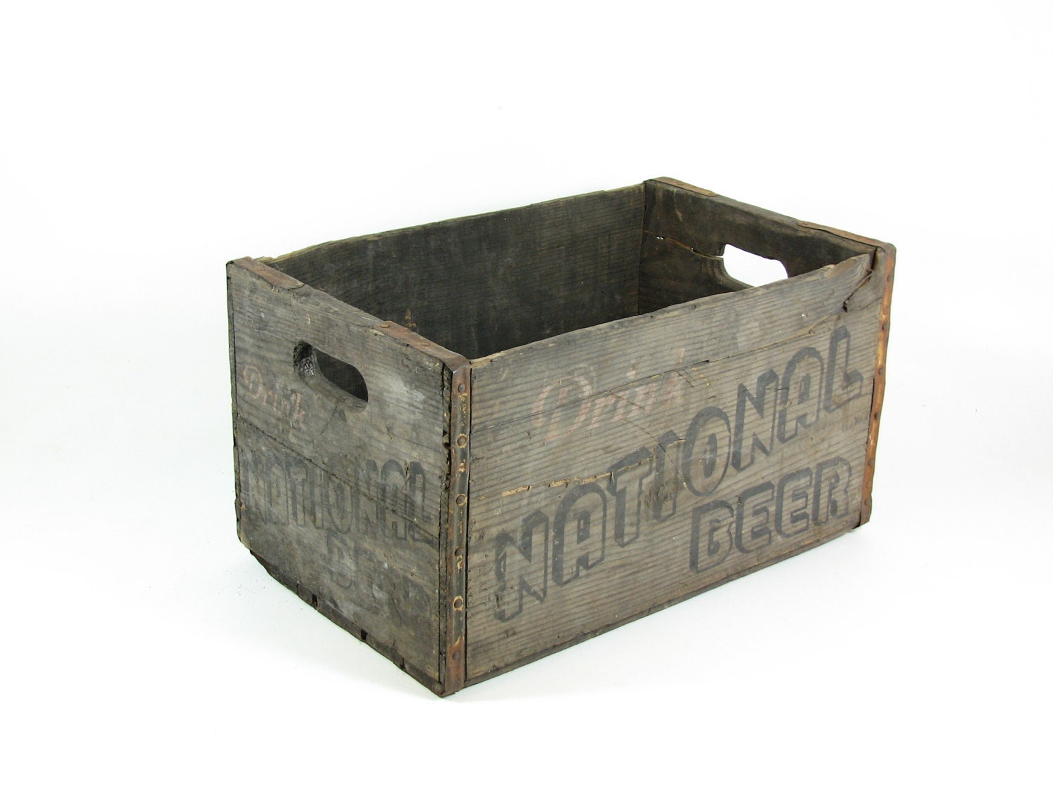 Vintage Wood Beer Crate Wooden Box National Beer