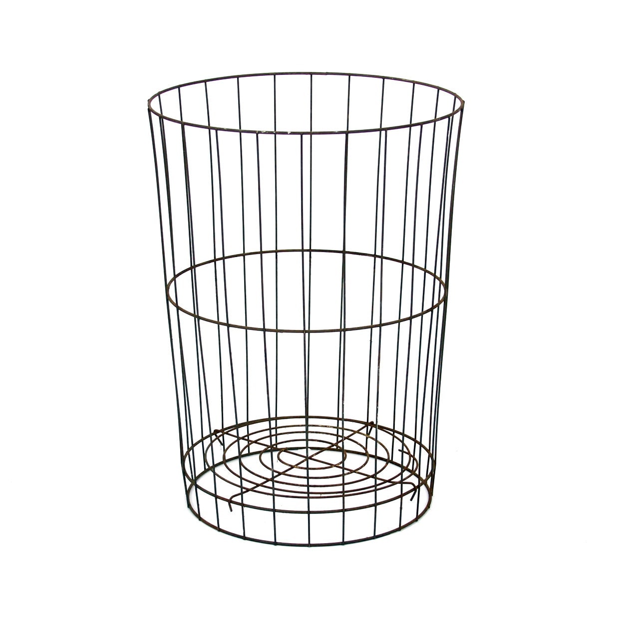 vintage tall wire wastebasket