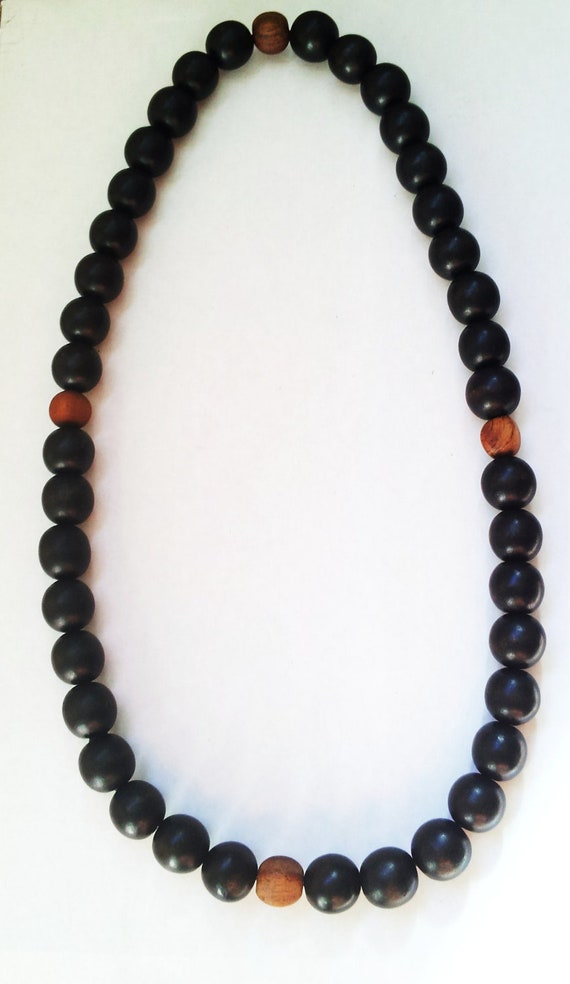 Mens Black Wood Beaded African Necklace The Waseyu No 7 1447