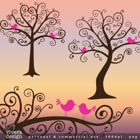 Whimsical Tree Clip Art The Dreamy Tree by viveradesign on Etsy