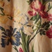 Small Vintage 1940s Barkcloth CURTAIN Panel with IRIS Flowers