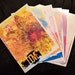 Gel Print Monoprint Bright Art Postcard Prints