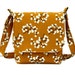 Small Messenger Bag / Fabric Purse - Mustard Yellow Cotton with Pussy Willow - Ready to Ship