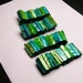 Shell 96 pcs double holed beads vivid agua mix color 4 set