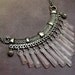Rose Quarts Fan Necklace Tibetan Silver Pink Gemstone