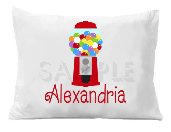 Gumball Machine Pillow Case Personalized Pillowcase Girls or Boys Il_570xn