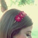 clearance crimson and cream flower headband for women, teen, and girl