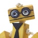 Nerd Wooden toy robot with glasses and tie, wood robot, children's toy