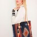 Vtg KILIM Ethnic Southwest BOHO Woven Wool Blanket Tote Purse