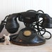 ON SALE, Antique Phone, Black 1920s Bakelite Western Electric Art Deco home or set design piece