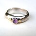 SALE Amethyst ring Engagement Ring Silver ring 14k Gold ring size 7