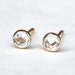 Simila diamond stud earrings - white topaz gold stud earrings14k gold post Earrings 3mm