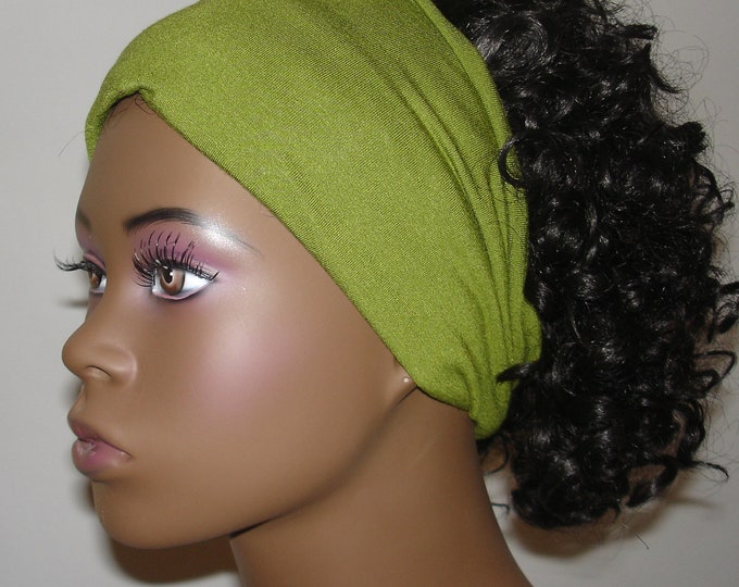 Knit Hair Tube Olive Green