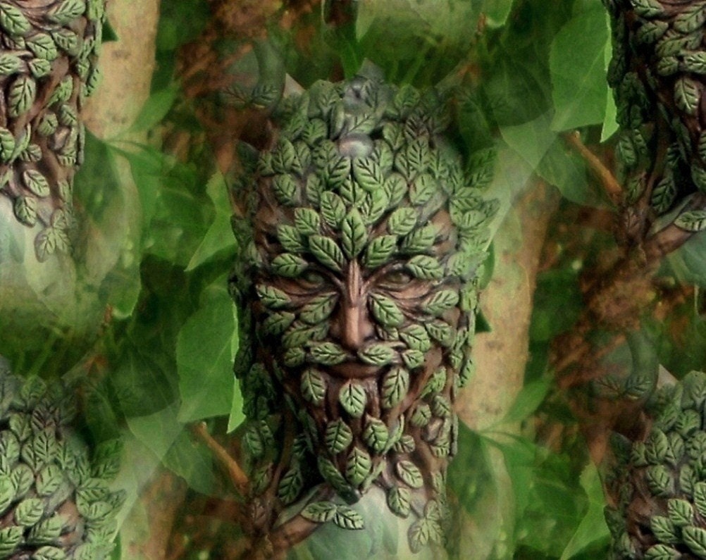 The Green Man Nature spirit greeting card