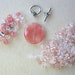DIY Cherry Quartz Crystal Quartz Glass Pewter Focal Pendant Beads Kit
