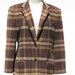ralph lauren womens fitted blazer - brown plaid wool - 12