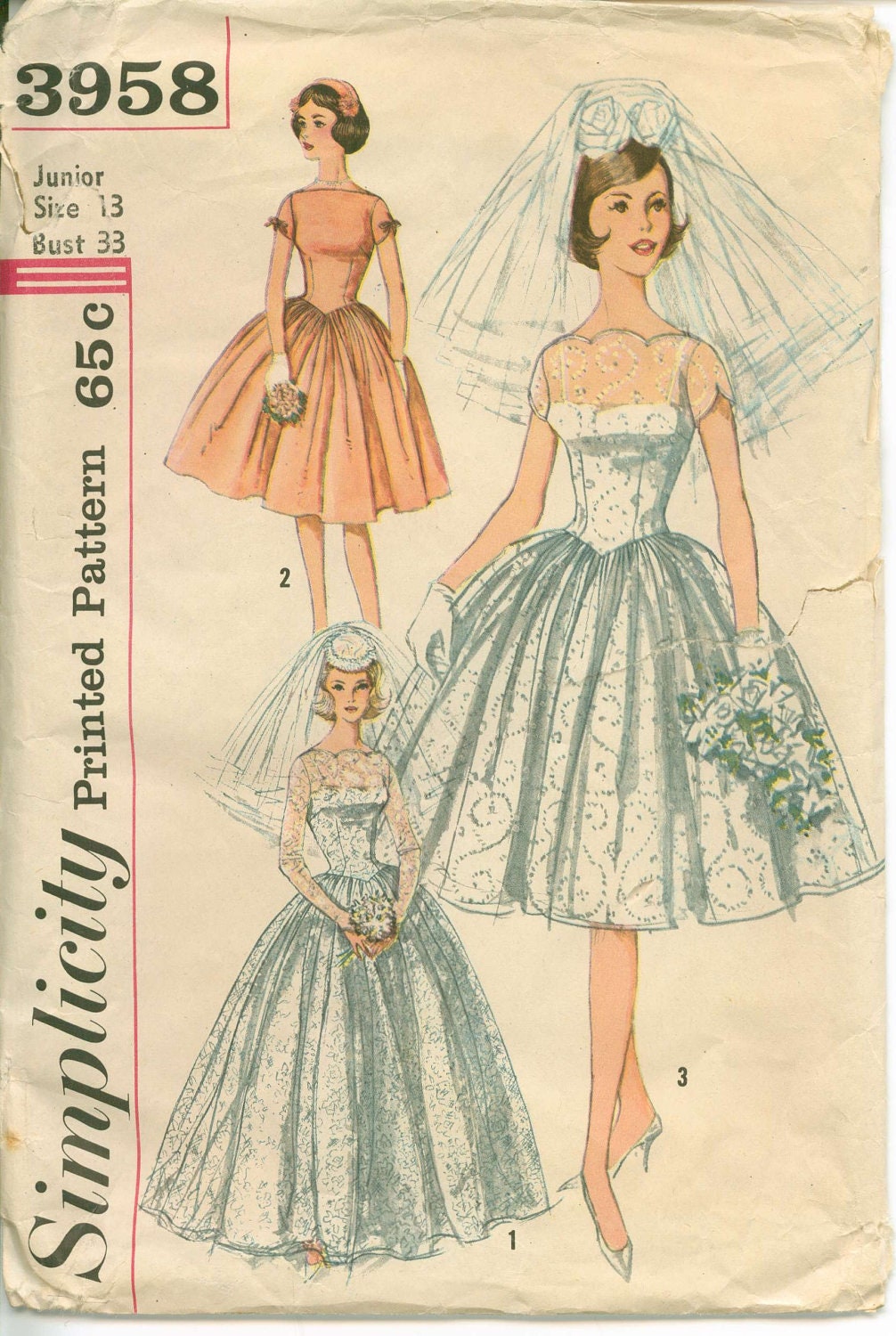 1960 s Sewing Pattern  MAD MEN  Bridal  Gown  with