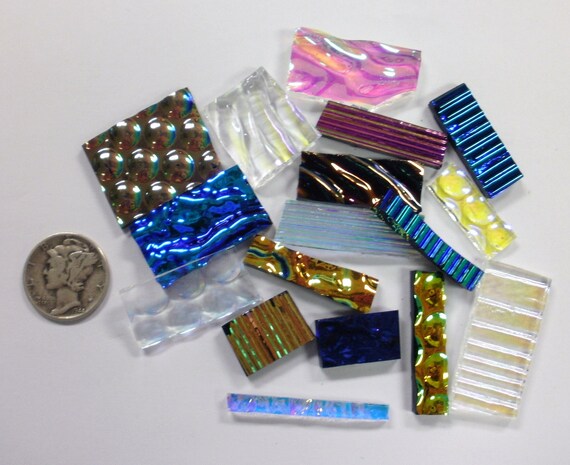 Black And Clear 90 Coe Dichroic Mix 1 Ounce Glass Assortment 