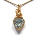 Gold Jewelry Wire Wrapped Necklace Pendant Blue Topaz