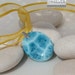Larimar turtleback pendant, Siren Talisman - beautiful bohemian blue Larimar oval