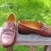 Classic Cole Hann Preppy Hipster Butter Soft Brown Leather Loafers with Brass Equestrian Hardware Size 7 B