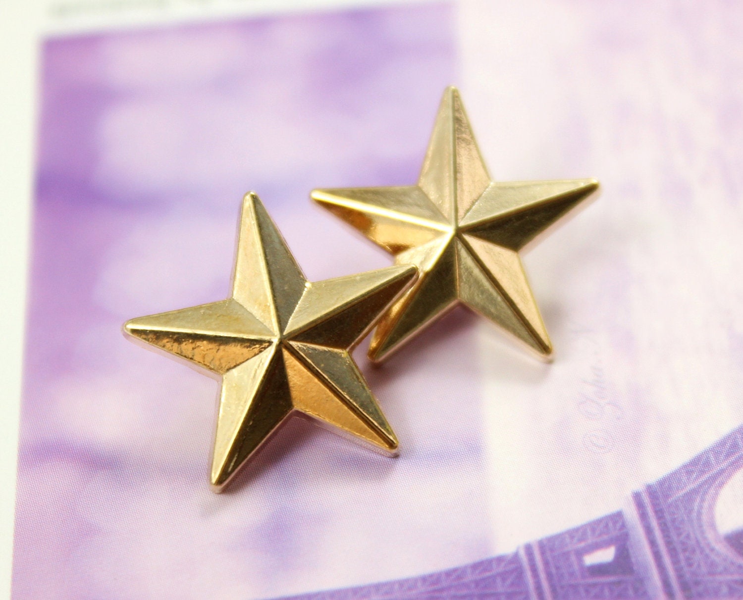 Metal Buttons Star Metal Buttons Gold Color Shank 0.71