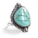 Huge Vintage Sterling Silver Turquoise Ring - Size 9.5 Native American Jewelry / Cracked Teal