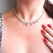 Vintage Rhinestone Necklace - Silver Tone 1950s Hollywood Regency Costume Jewelry / Faceted Glamor