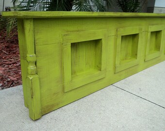 Wall Mount Rustic King Size Headboard, Primitive Wall Decor Or Window Cornice
