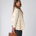 SALE, Cream with polka camel dots jacket, Women summer jacket, Size 6, Only one left