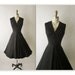 50's Cocktail Dress // 1950's Vintage Suzy Perette Black Full Cocktail Party Dress XS