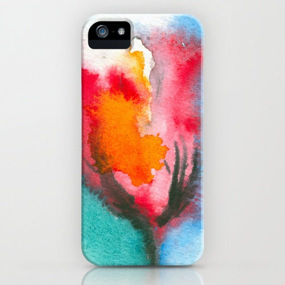 Iphone Case Floral Phone Case Watercolor Tulip Flower