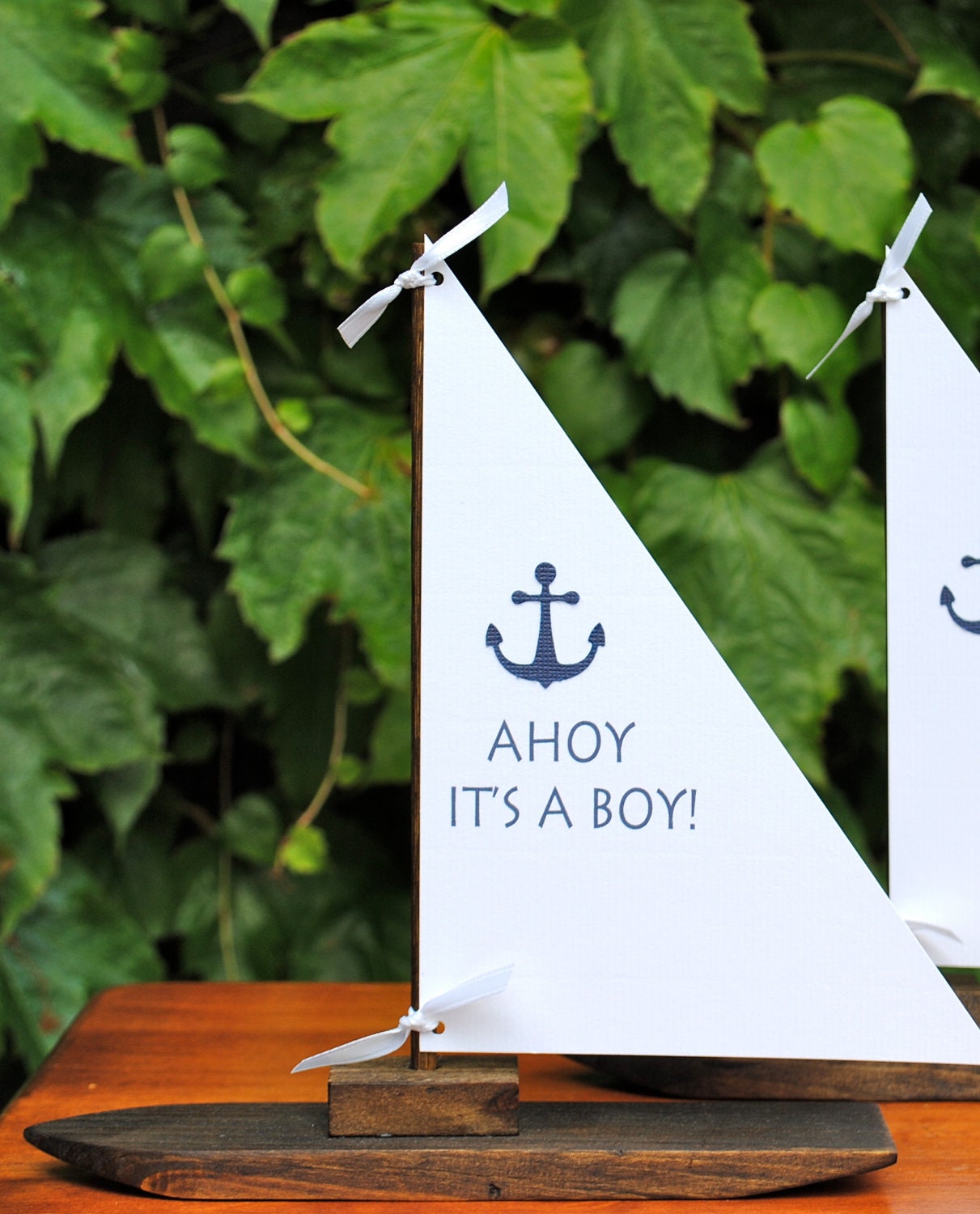 Sailboat Centerpiece wood boat with customizable by jacolynmurphy