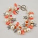 Beach Bracelet, Starfish Charm Bracelet, Shell Beads, Pearls, Bamboo Coral, Swarovski Crystals, Summer Fashion, Peaches and Cream