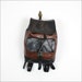 black & brown leather backpack / large drawstring book bag