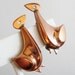 Reserved - Vintage 50s Mid Century Modernist Renoir Copper Exotic Bird Clip Earrings