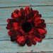 Silk Flowers - One Black and Red Plaid Gerber Daisy - Artificial Flower Blossoms